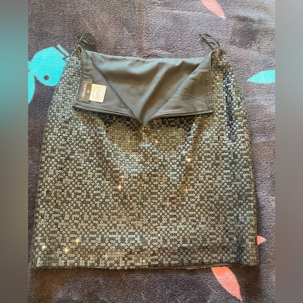 Chanel 2002 Fall sequin black mini skirt size XL pristine condition!!!